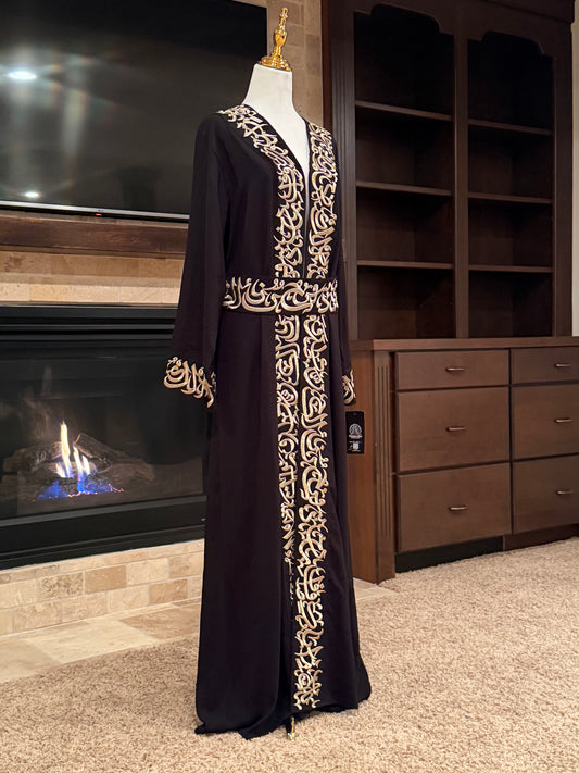 Arabic Calligraphy Open Abaya