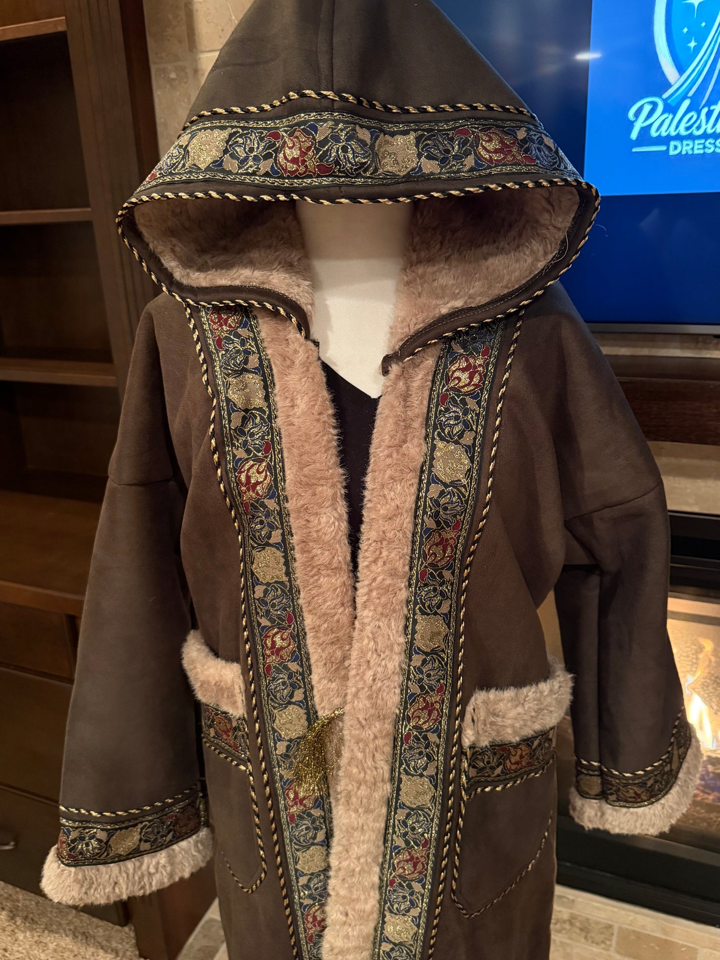 Farwa Women's Vintage Fleece Pocket Long Sleeve Hoodie Coat - فروه