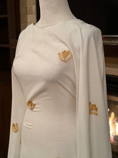 Golden Bloom Butterfly Abaya