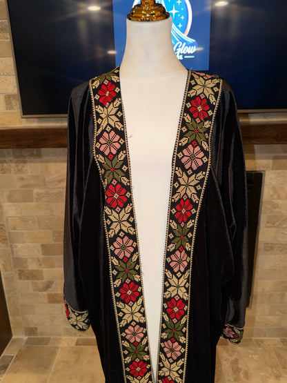 Velvet Black Gold Multicolor Palestinian Besht