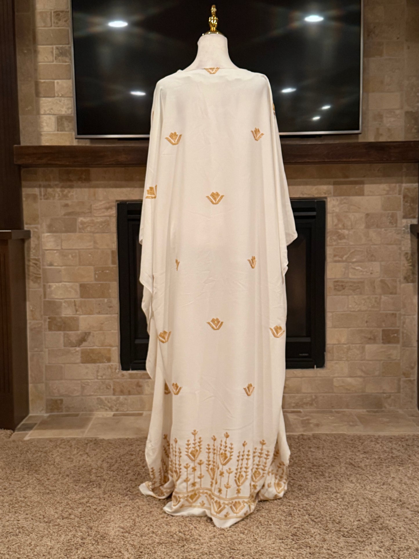 Golden Bloom Butterfly Abaya
