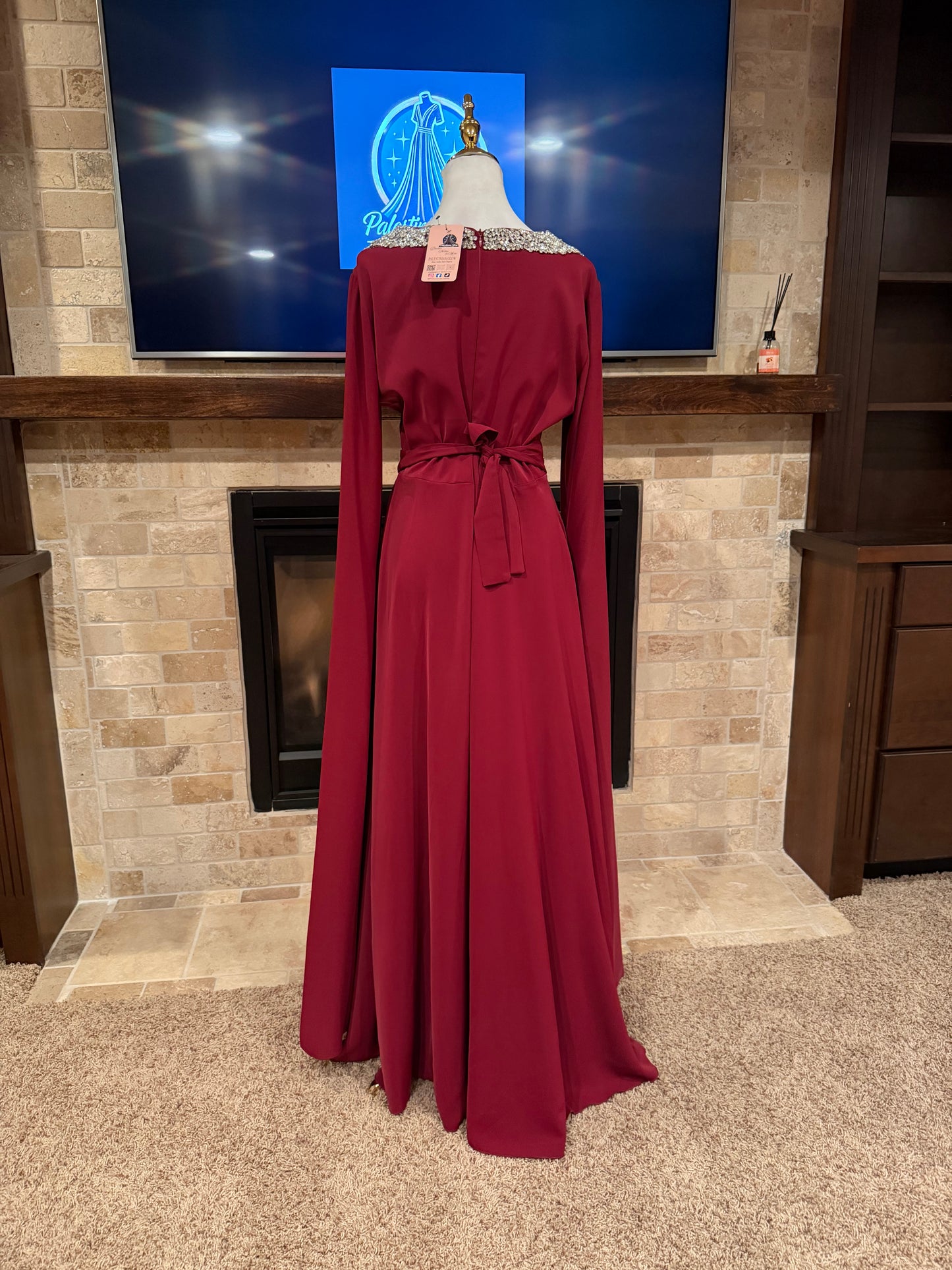 Crystal Women’s Sparkling Evening Maxi Dress – فستان