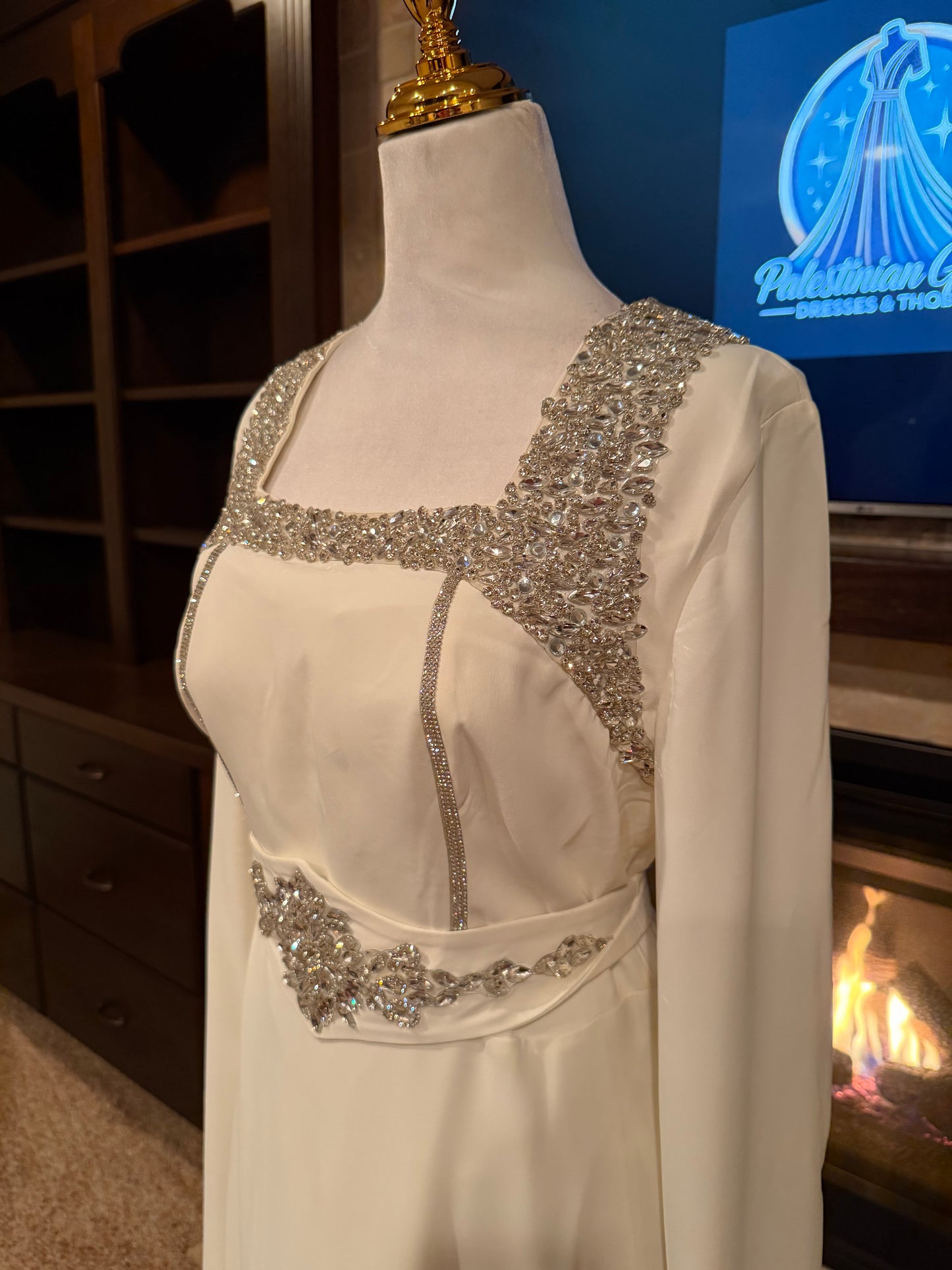 Crystal Women’s Sparkling Evening Maxi Dress – فستان