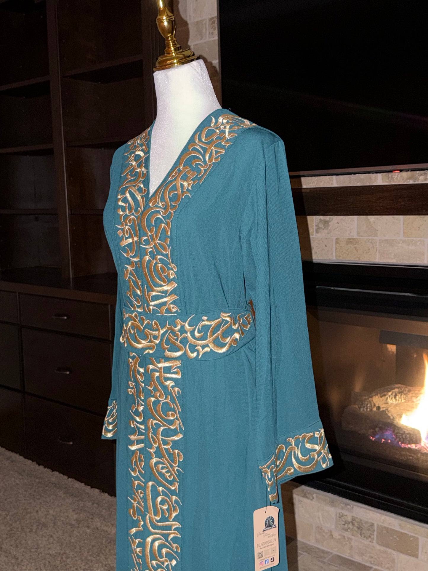 Arabic Calligraphy Open Abaya