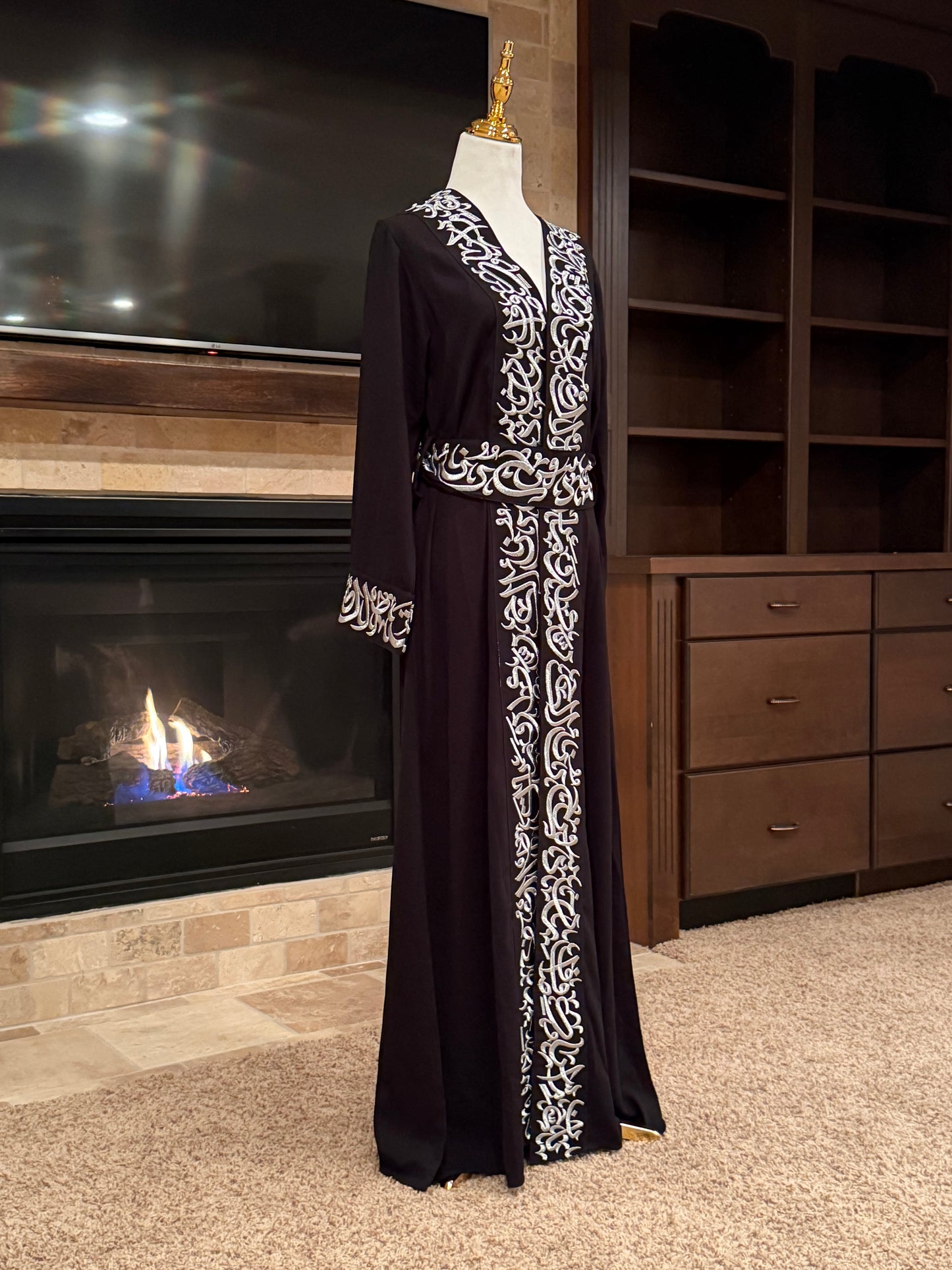 Arabic Calligraphy Open Abaya