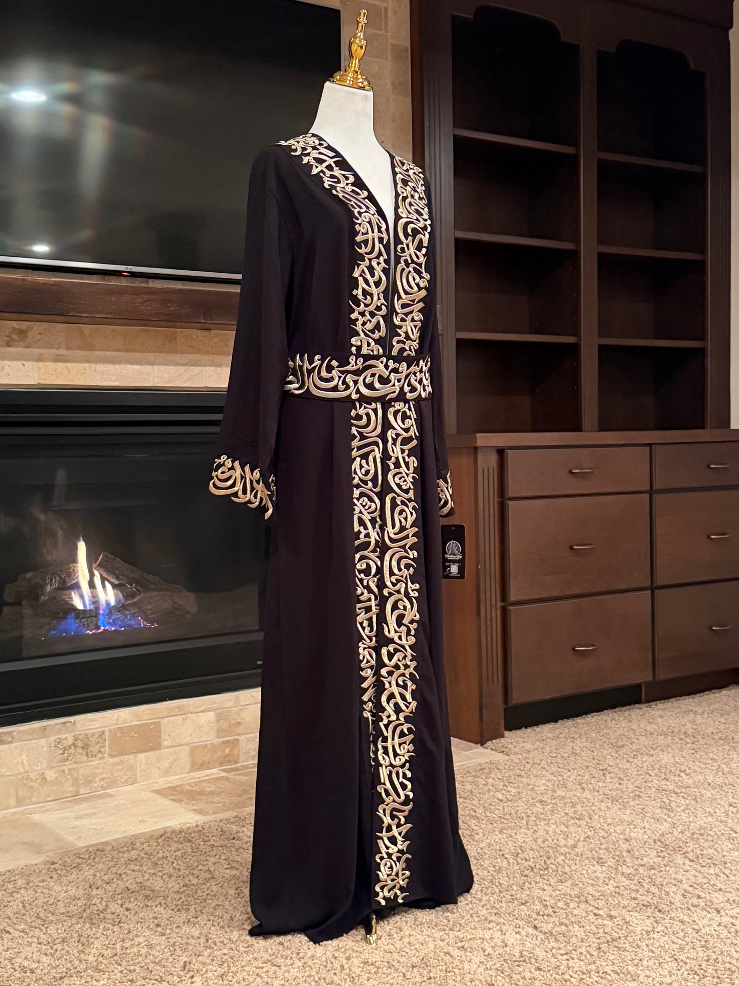 Arabic Calligraphy Open Abaya