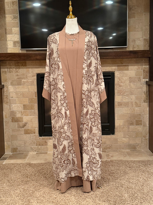 Floral Two Piece Abaya
