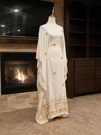 Golden Bloom Butterfly Abaya
