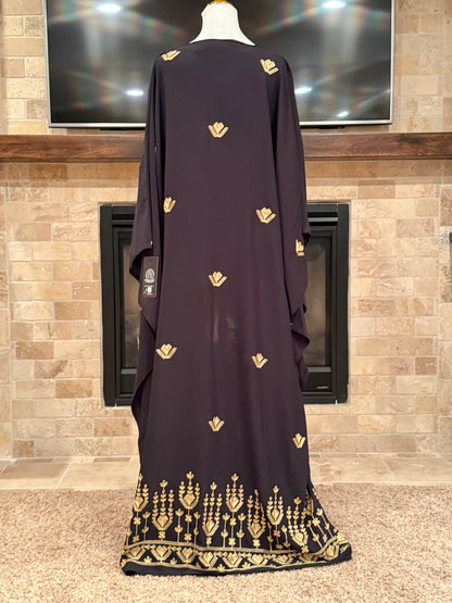 Golden Bloom Butterfly Abaya