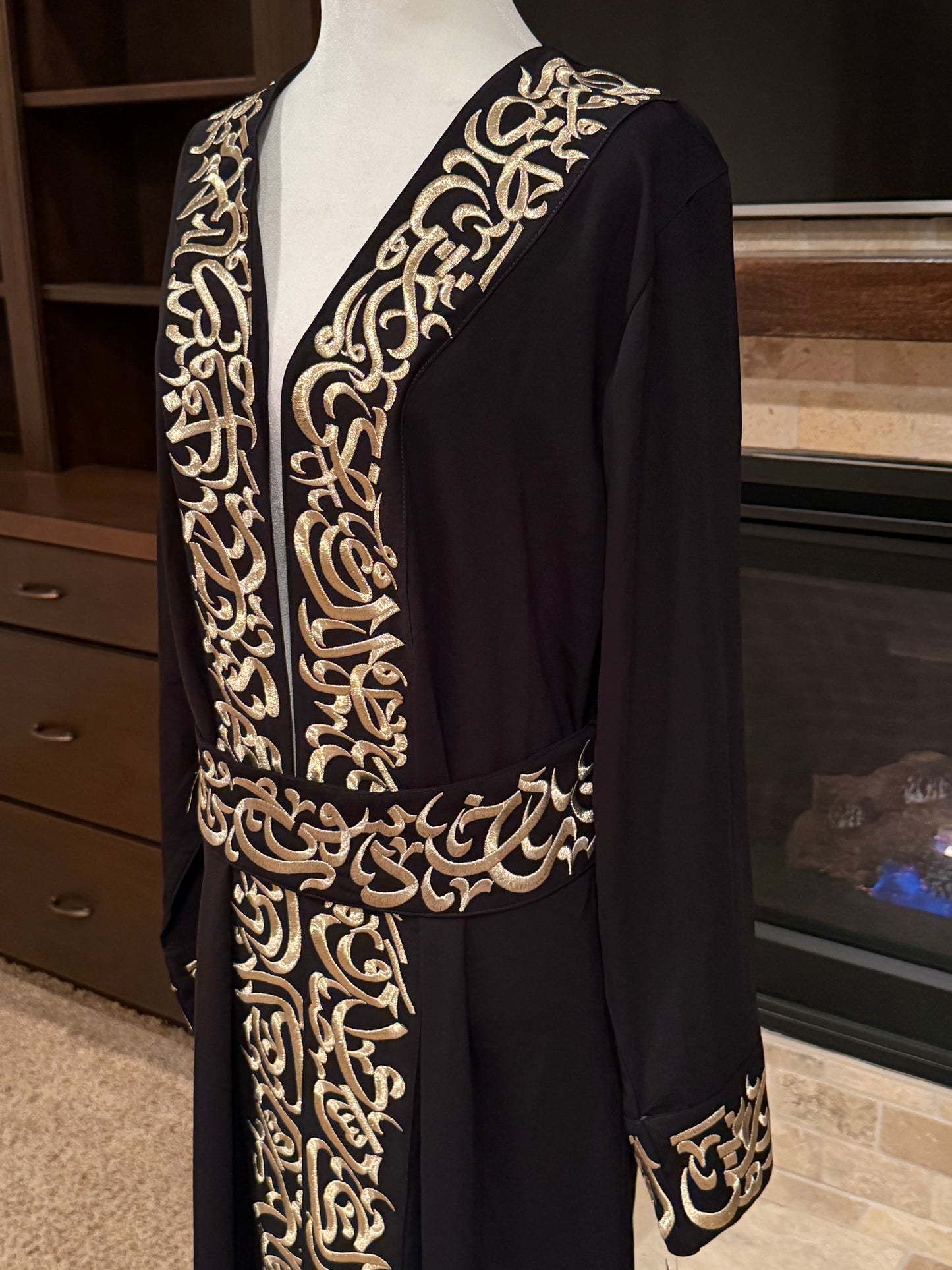 Arabic Calligraphy Open Abaya