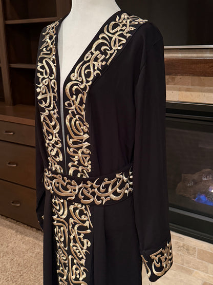Arabic Calligraphy Open Abaya