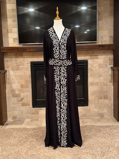 Arabic Calligraphy Open Abaya