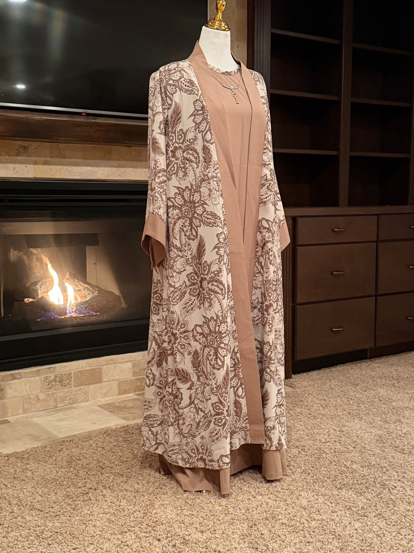 Floral Two Piece Abaya