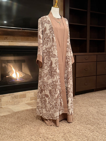 Floral Two Piece Abaya