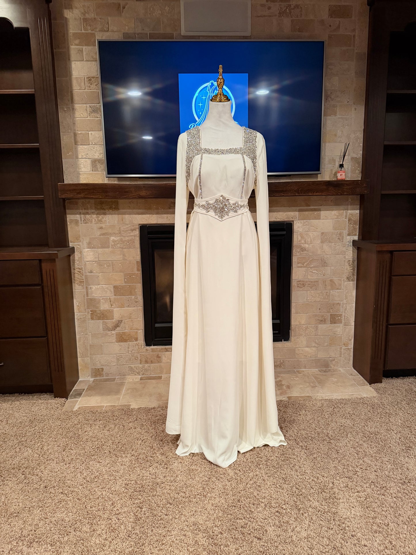 Crystal Women’s Sparkling Evening Maxi Dress – فستان