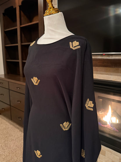 Golden Bloom Butterfly Abaya
