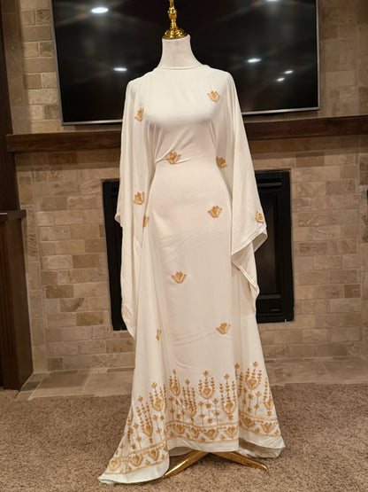 Golden Bloom Butterfly Abaya