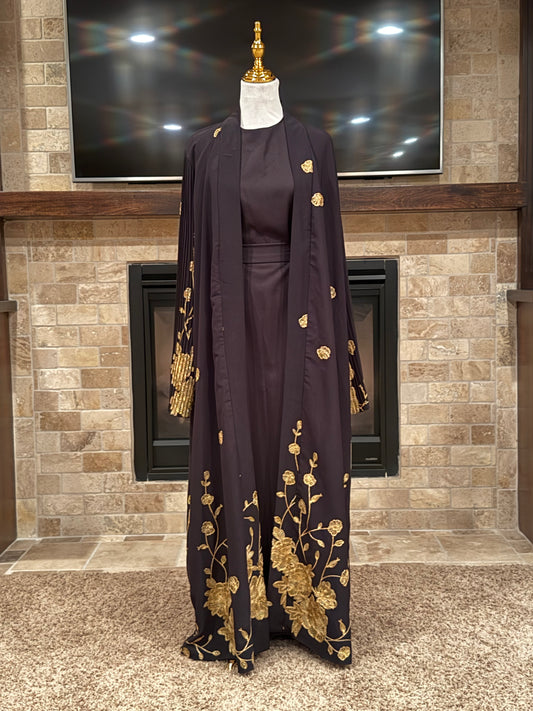 Floral Elegance Two-Piece Abaya