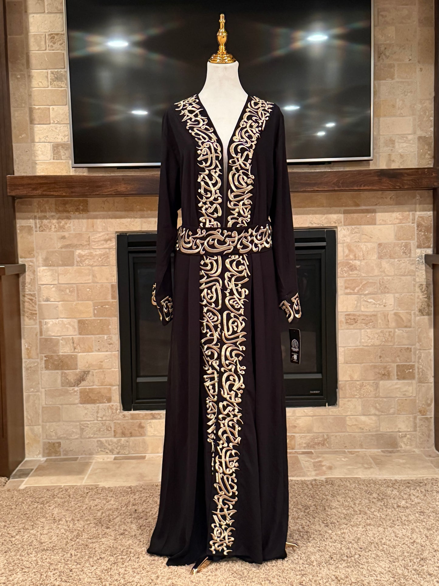 Arabic Calligraphy Open Abaya