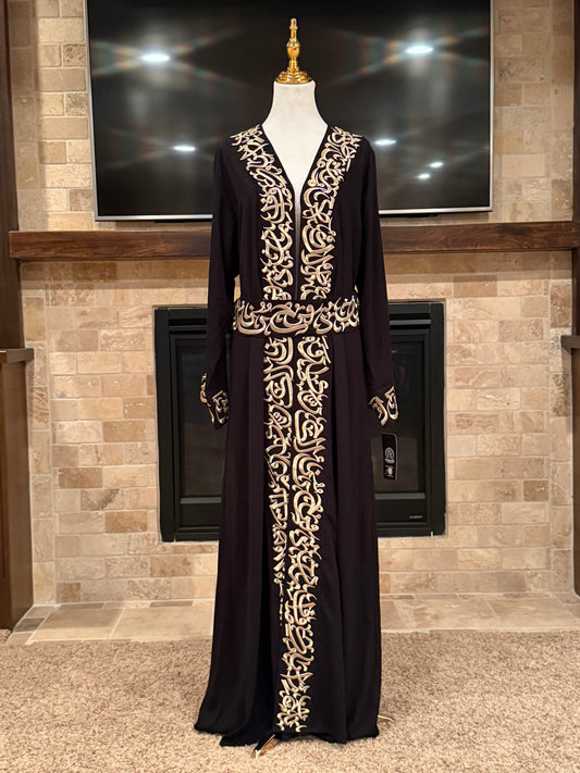 Arabic Calligraphy Open Abaya