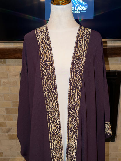 Dark Purple Gold Pattern Palestinian Besht