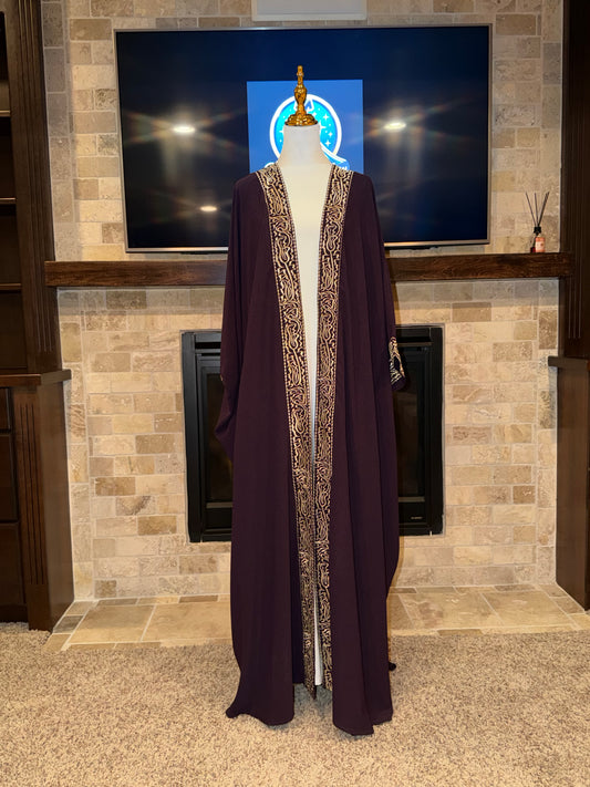 Dark Purple Gold Pattern Palestinian Besht