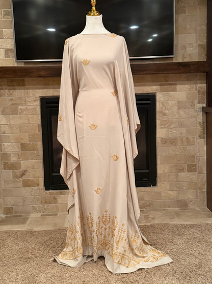 Golden Bloom Butterfly Abaya