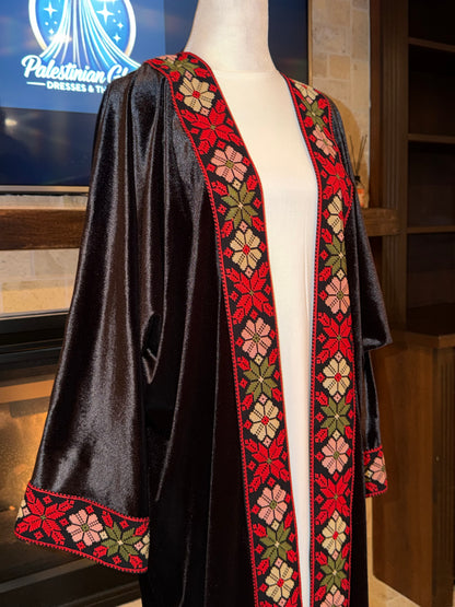 Velvet Black Red Multicolor Palestinian Besht