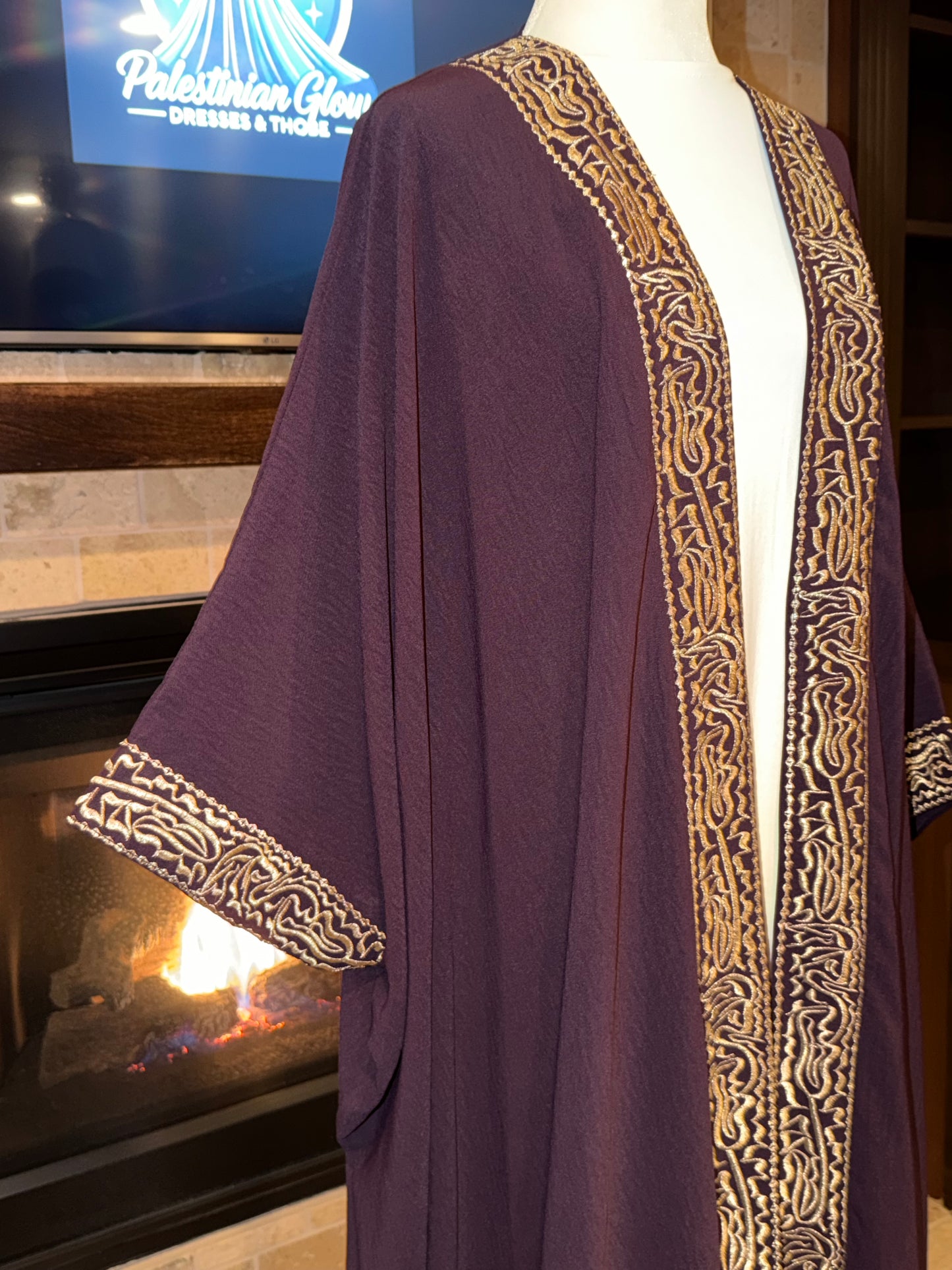 Dark Purple Gold Pattern Palestinian Besht