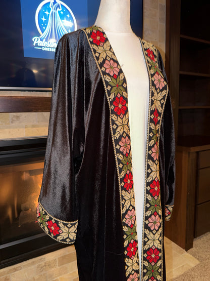 Velvet Black Gold Multicolor Palestinian Besht