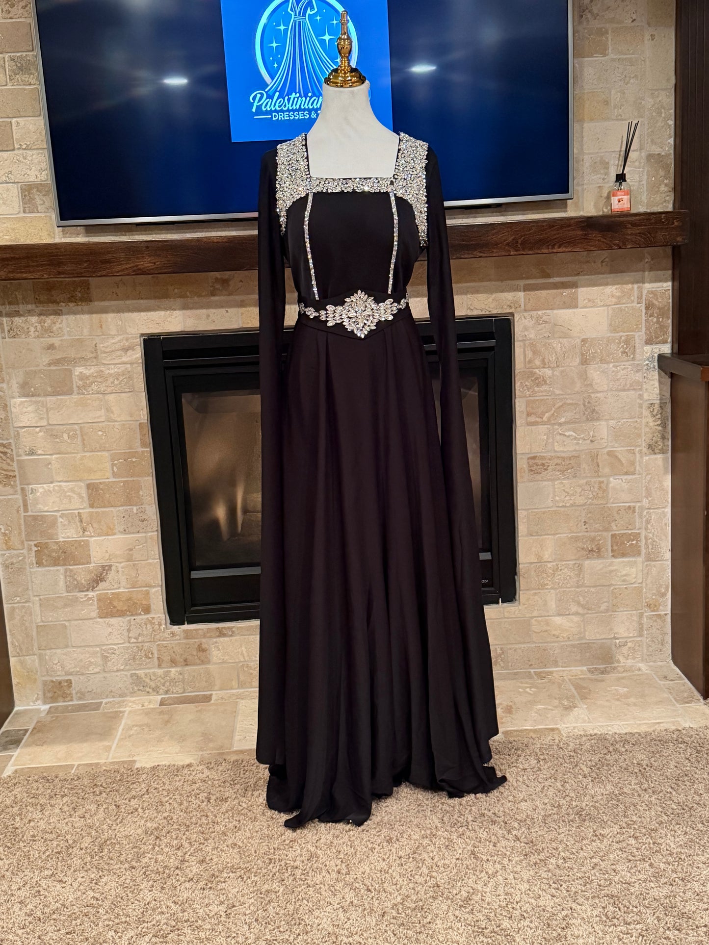 Crystal Women’s Sparkling Evening Maxi Dress – فستان