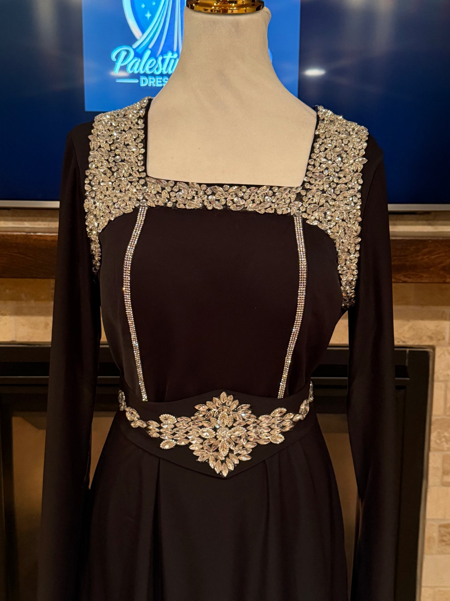 Crystal Women’s Sparkling Evening Maxi Dress – فستان