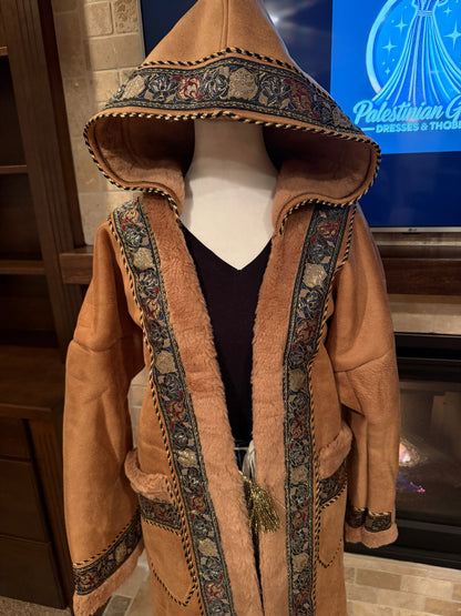 Farwa Women's Vintage Fleece Pocket Long Sleeve Hoodie Coat - فروه