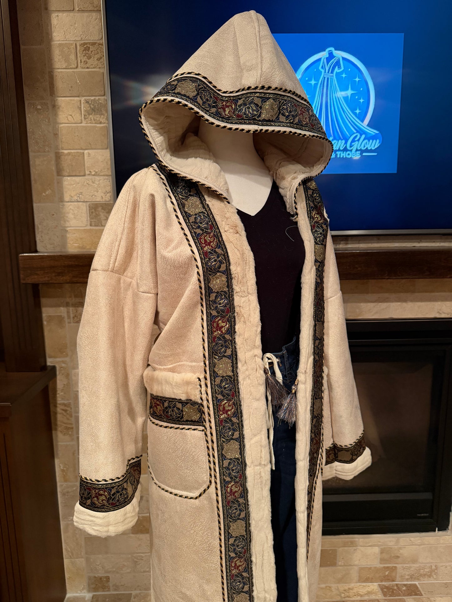 Farwa Women's Vintage Fleece Pocket Long Sleeve Hoodie Coat - فروه