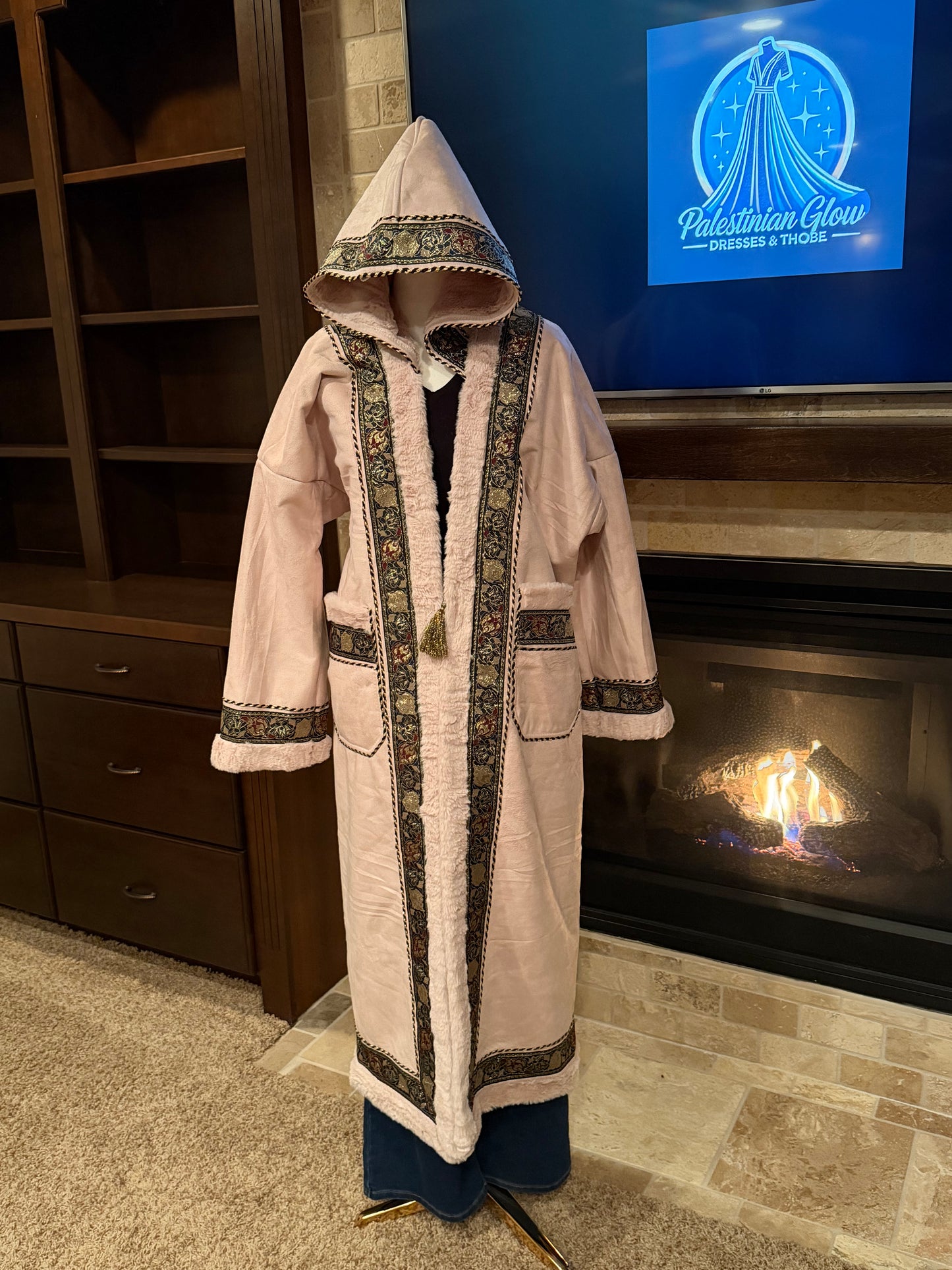 Farwa Women's Vintage Fleece Pocket Long Sleeve Hoodie Coat - فروه