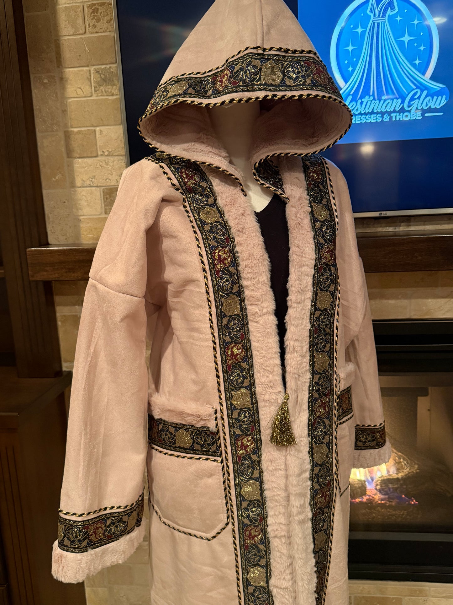 Farwa Women's Vintage Fleece Pocket Long Sleeve Hoodie Coat - فروه