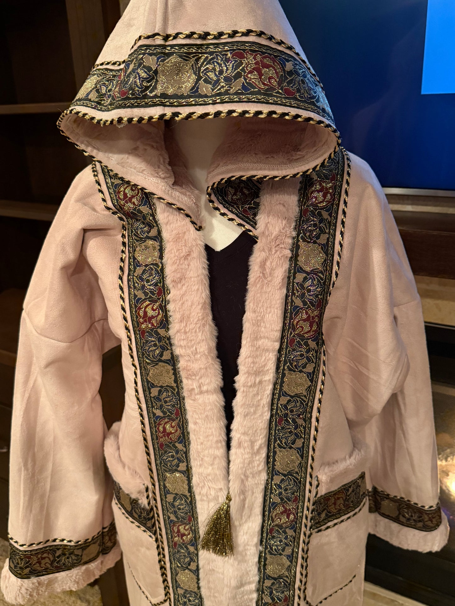 Farwa Women's Vintage Fleece Pocket Long Sleeve Hoodie Coat - فروه