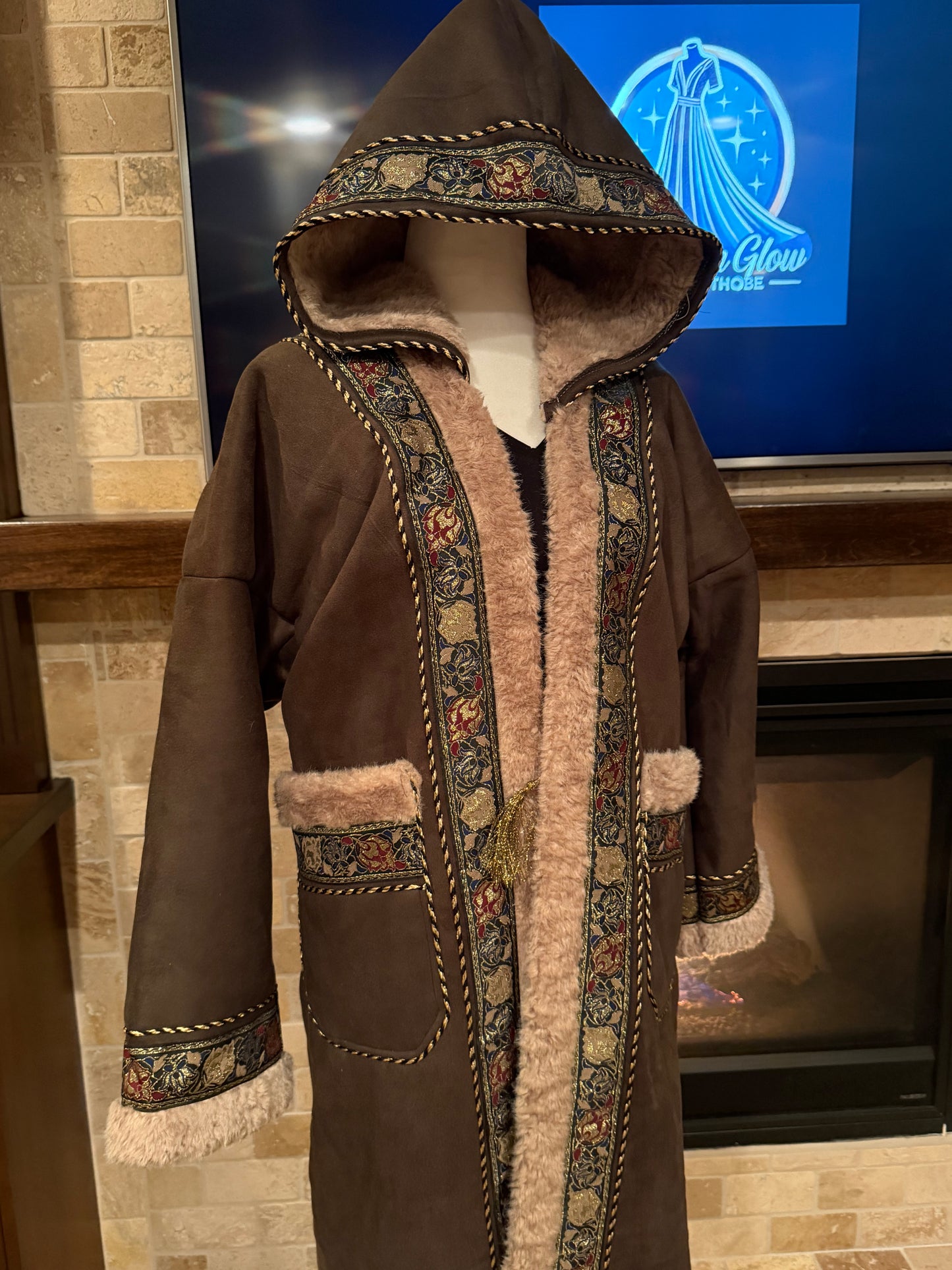 Farwa Women's Vintage Fleece Pocket Long Sleeve Hoodie Coat - فروه